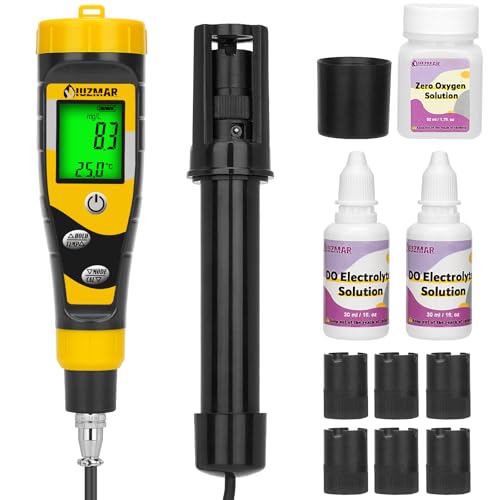 UIUZMAR Messgerät für Gelösten Sauerstoff, Tragbares Testkit für Gelösten Sauerstoff mit 3.6 Fuß Elektrode, Do Meter für Teiche, Aquarien, Aquakultur mit Messbereich 0.0-40.0 Mg/L