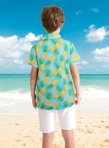 Image of XiaoMoSha Hawaiian Shirts for Boys Button Down Shirt Short Sleeve Shirts Girls Hawaiian Shirt Summer Beach Tops for Kids