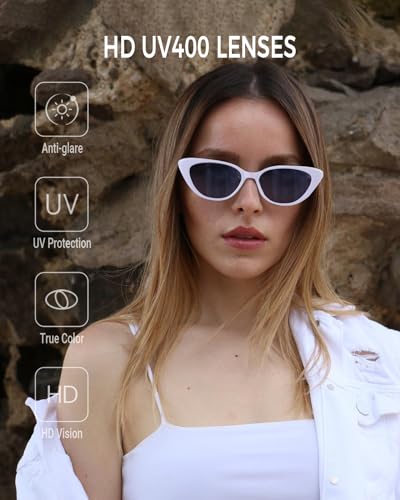 Trendy Cat Eye Sunglasses for Women Men, Retro Chic Style UV400 Protection Designer Sun Glasses4