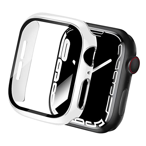 CABOBE 対応 Apple Watch ケース 44mm メッキ加工 アップルウォッチSE2/SE/6/5/4 カバー Apple Watch SE2/SE/6/5/4 カバー 2色 対応 アップルウォッチ ケース ガラスフィルム 一体型 PC素材 耐