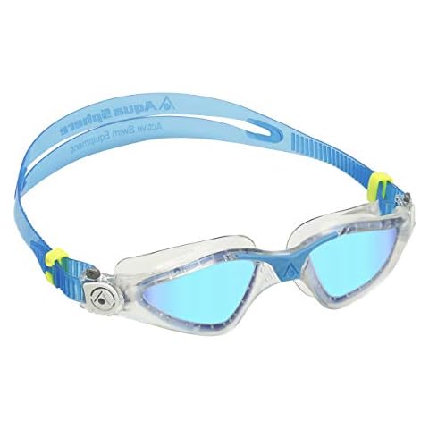 Aqua Sphere KAYENNE Goggle, blue titanium mirror lens, Translucent + Turquoise Cover
