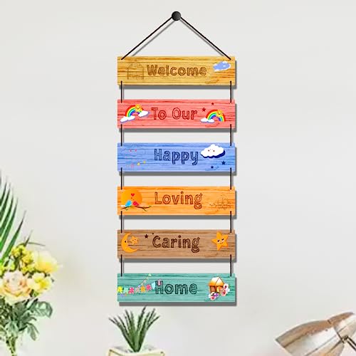 Image of Expleasia, Exuberant & Luxury Decor Decorative Wall Hanging Wooden Art Decoration Item for Home Office Living Room Bedroom Decoration Items Home Decor Gift Items (Welcome Home)