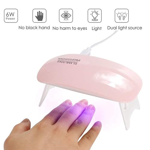 Glamlooks Professional 6W LED UV Nail Polish Drayer, Mini Foldable Nail Lamp, Nail Polish Dryer Curing Lamp Light Portable, Gel Based Nail Polish For All Kind Of Nail Paints... - Image 3