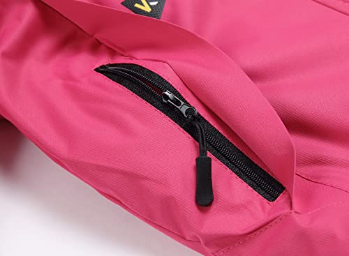 Image of Keevoom Girl's Waterproof Ski Jacket Fleece Snow Coat Windproof Warm Winter Snowboarding Jacket with Removable Hood