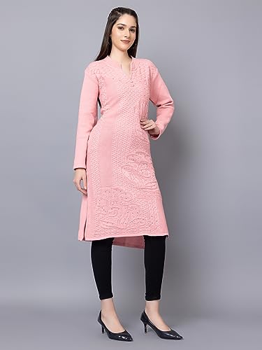 Image of Tysort Women's Winter wear Desiner Kurtas Embroidery Woolen Kurtis for Women