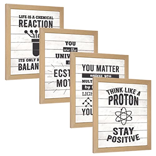 Image of Chaka Chaundh - Science, Technology Life, Universe & Positive Quotes Frame - Motivational Quotes frames - Framed posters - Photos with quotes - (13.6 X 10.6 inches)- Set of 4
