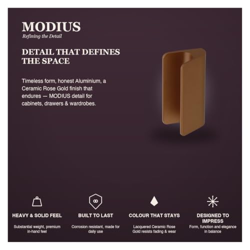 Image of MODIUS Cabinet Knob | Wardrobe & Drawer Knob | Cupboard Knob for Kitchen | Ceramic Rose Gold Finish | Aluminium Cabinet Hardware | Pack of 1 (MS036258)