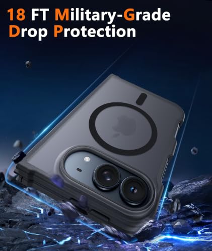 FNTCASE for iPhone Duo Case, Fit for Magsafe, Black | Screen Protector, Translucent Matte, Military Grade Drop Proof, Shockproof Protection Bumper, Protective Magnetic Phone Cover - image 3