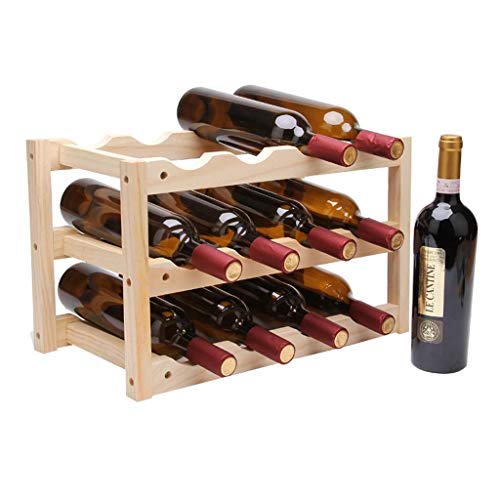 Soporte de madera para 12 botellas de vino miniatura 3
