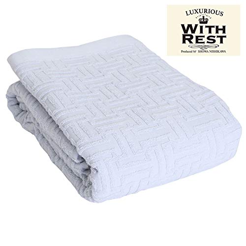 昭和西川 タオルケット ブルー シングル 140×190cm 世界3大綿産地 WITH REST 吸水 速乾 新疆綿 タオルケット 2230385740309