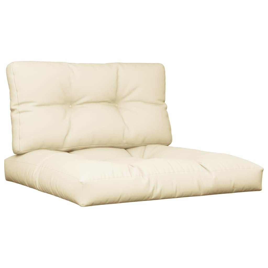 vidaXL Coussins de Palette Lot de 2 crème Tissu