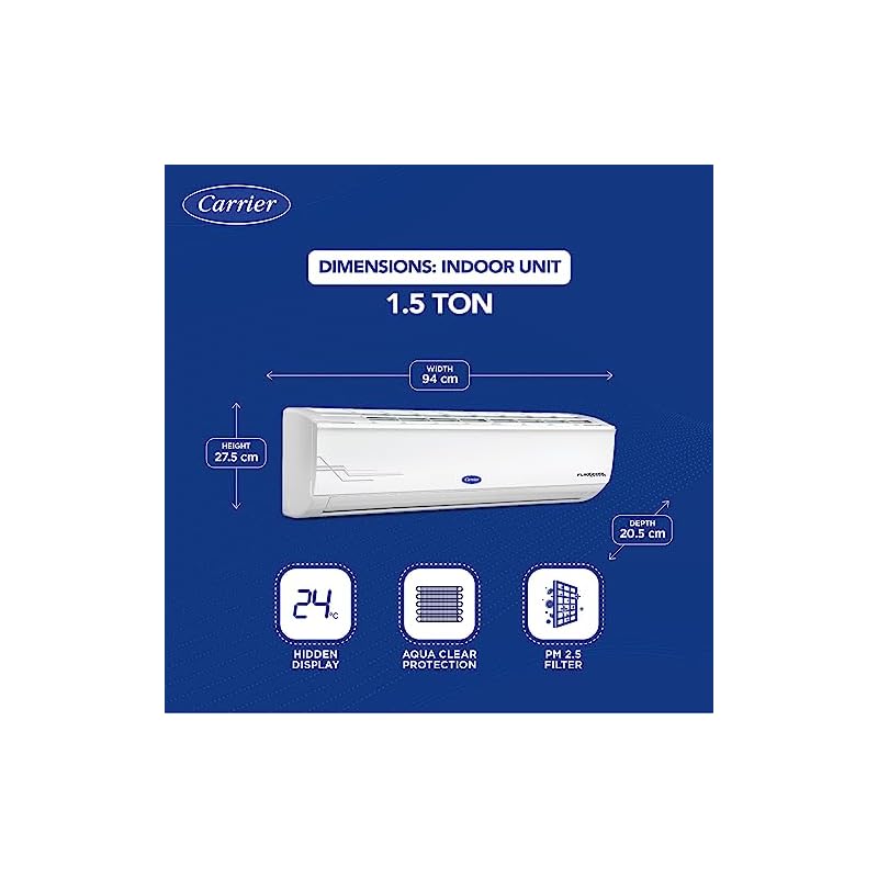 Carrier 1.5 Ton 4 Star AI Flexicool Inverter Split AC (Copper, Convertible 4-in-1 Cooling,High Density Filter, Auto Cleanser, 2023 Model,ESTER Exi -CAI18ES4R33F0,White) - Image 4