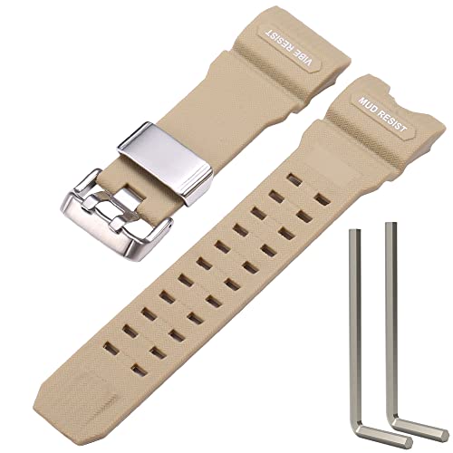 Resin Replacement Watch Band Compatible with Casio GWG1000 GWG-1000GB Men's Sport Waterproof Watch Strap, 28mm, Resin, Created Quartz