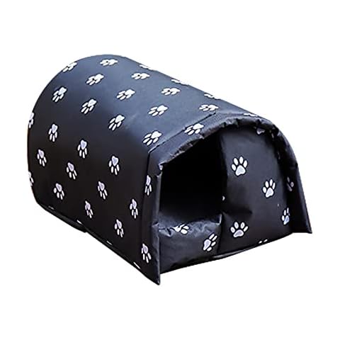 Vinnykud Outdoor Cat House for Winter Waterproof and Warm Outdoor Cat Kennel Shelter Outdoor Small Dog House Stray Cats Shelter- Black Cover
