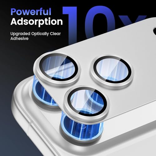 Image of Camera Lens Protector Tempered Glass for iPhone 17 Pro Max - Alloy Metal Cover with Tempered Glass - Scratch Resistant, Easy Installation (1, Silver, iPhone 17 Pro Max)