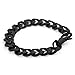 Akitsune Militium Cadenas Pulsera | Cadena de acera extremidades Hombreas Hombre Metal Brazalete Pulsera - Negro Mate 18cm