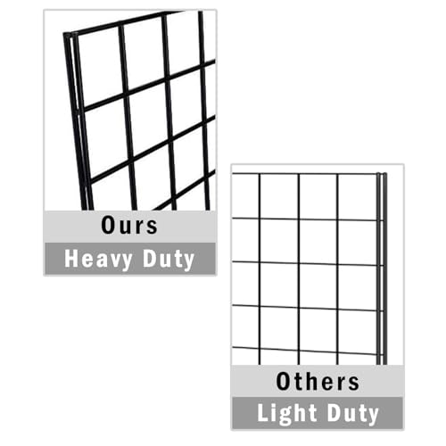 7RiversART Grid Wall Commercial Grade Grid Panel Heavy Duty for Retail Display, 2' W x 4' H, Black (Pack of 4)