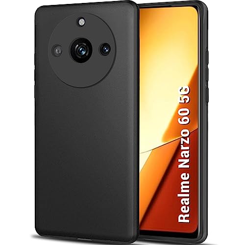 Image of TheGiftKart Sleek Back Cover Case for Realme Narzo 60 5G | Slim Fit Protective Design | Ultra Matte Finish | Camera Protection Bump | Soft Silicon Back Cover Case for Realme Narzo 60 5G (Black)