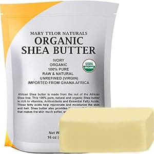 Image of Organic Shea butter (1 lb) USDA Certified, Raw, Unrefined, Ivory From Ghana Africa, Amazing Skin Nourishment, Eczema, Stretch Marks and Body by Mary Tylor Naturals