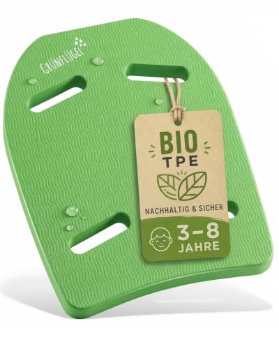 Grünflügel Schwimmbrett Kinder ab 3 Die erste Schwimmlernhilfe aus Bio-TPE | 3-8 Jahre | Bodyboard Schwimmhilfe | Schwimmboard Kickboard für Schwimmen