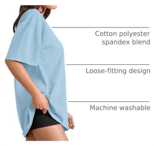 Image of Trendy Queen Womens Oversized T-Shirts Short Sleeves Workout Tops | Casual Summer Gym Tees Plus Size Fashion Clothes 2026