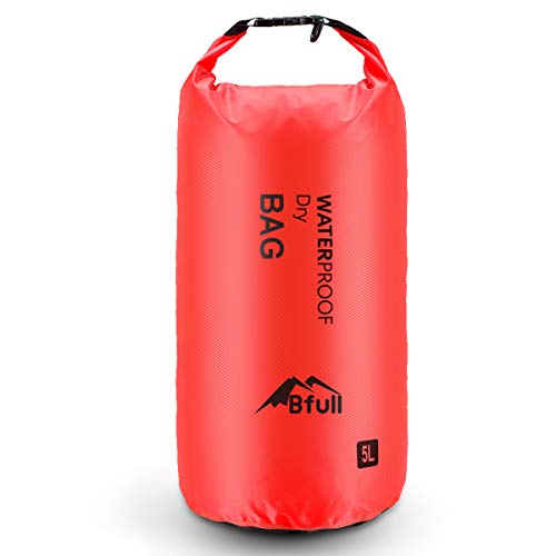 BFULL Dry Bag Wassertasche Packsack 5L/10L/20L/30L Ultra-Light Trockensack mit 2 Außentasche mit Reißverschluss Waterproof Sack mit Lang Verstellbarer Schultergurt für Boot und Kajak Wassersport