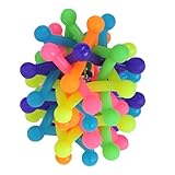 MERRYHAPY Backenzahnspielzeug Kauspielzeug Aus Gummi Regenbogenball Mit Glockengeräuschen Für Hunde Haustiergerechtes Lernspielzeug Zur Zahnpflege Klein