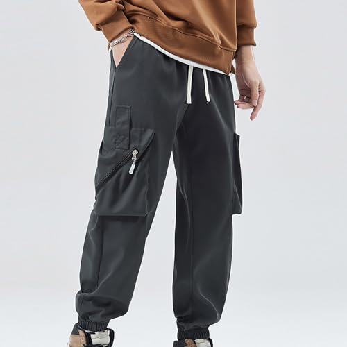 Cambkatl Men’s Cargo Pants Elastic Waist Drawstring Casual Joggers Hiking Outdoor Track Sweatpants with Pockets4