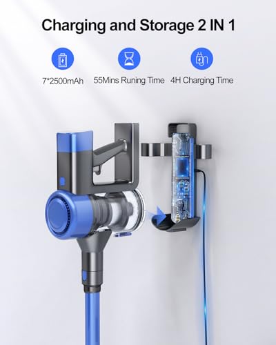 Cordless Vacuum Cleaner, 450W 38Kpa Vacuum Cleaners for Home, Stick Vacuum with Charging Dock Automatically Adjust Suction Brushless Motor, Wireless Handheld Vacuum for Pet Hair/Carpet/Hard Floor