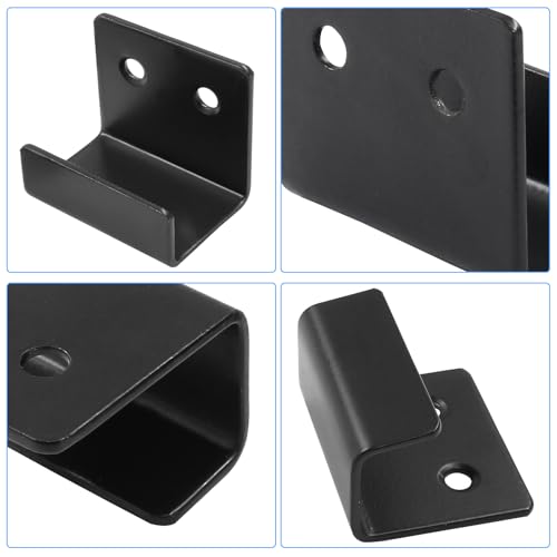 Image of Black Tile Wall Mount Bracket, 8 Pcs, Inner Width 25mm | Stainless Steel, Heavy Duty, For Mirrors & Pictures, Ceramic Tile Display