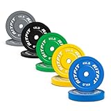 RitFit Color Coded Bumper Plate, Olympic Bumper Plate for Barbell, 2-Inch Bumper Weight Plates With Steel Insert, rubber weight plates for Strength Training in Home Gym, 260LB Set