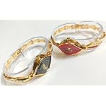 Womens-Fancy-Stone-Wrist-Watches-with-Analog-Dial-Pack-of-2-Black-and-Candy-Red