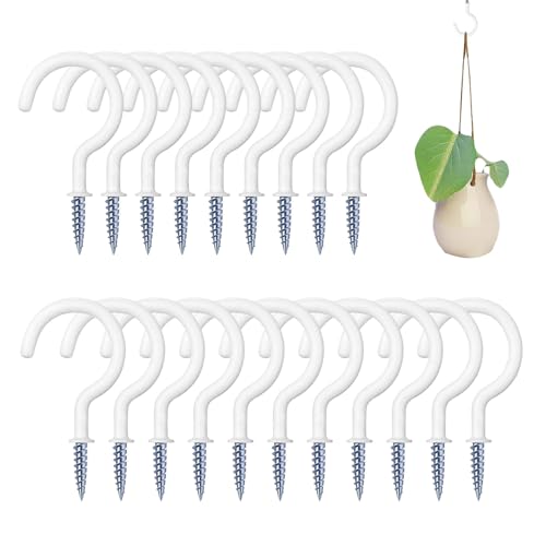 Ganchos de tornillo para techo | Soporte de almacenamiento resistente para uso intensivo | 20 piezas Ganchos de tornillo para techo - Para el hogar, apartamento, cocina, cuarto de baño, sótano, garaje