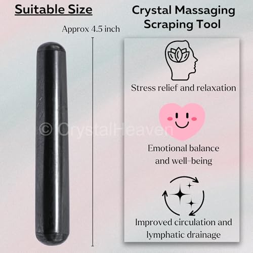 Image of Shungite Crystal Wand - Smooth Crystal Wand for Energy Healing, Chakra Balancing, Meditation and Home Decor - Crystals and Healing Stones for Gift