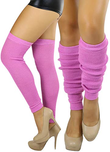 Image of ToBeInStyle Women's Long Over The Knee Leg Warmers Bright Thigh High