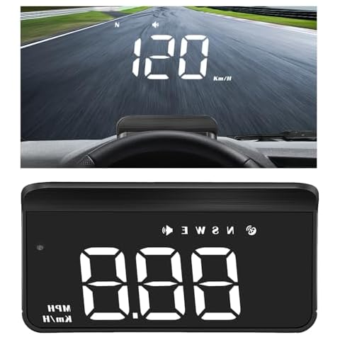 Windshield Head Up Display for Car, Digital Speedometer for Car, HUD GPS Car Speedometer MPH with Travel Direction Function, and Overspeed Alarm, Fatigue Driving Alarm for All 5V Vehicles Cover