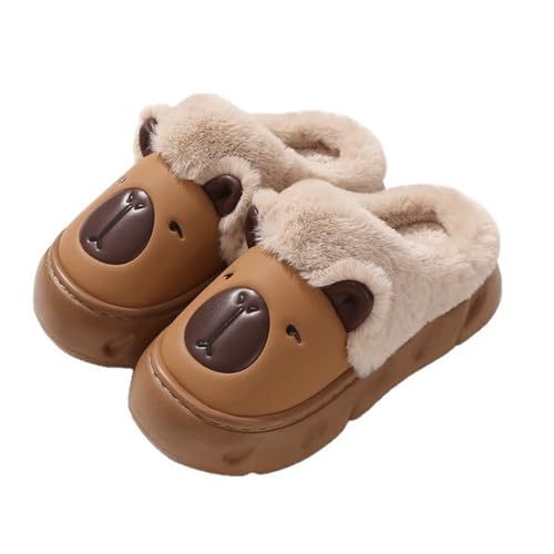 Capybara Slippers Cute Plush Animal Slipper Warm Cozy Slip-on Kawaii Slides Feet Slipper Non-Slip Indoor Shoes3