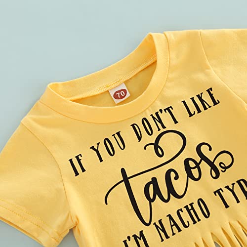 FIOMVA Newborn Baby Girl Clothes Letter Print Tassel T-shirt Top Shorts Headband 3Pcs Summer Outfit Set for Infant 0-24M4