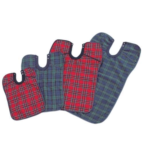 Homecraft Deluxe Bib, Large, Red Tartan (Eligible for VAT relief in the UK) Clothing Protector, Food Catcher for Elderly, Disabled, Handicapped, Make Mealtime Less Messy, Waterproof Back