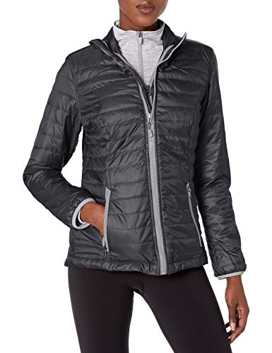 Charles River Apparel Women's Lithium Quilted Jacket, Black/Grey, M