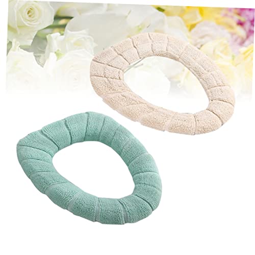 Healeved 2Pcs Toilettensitzkissen Toilettenabdeckungen Toilettenkissen Sitzkissen Dehnbar Wärmer Toilettensitzbezug Toilettenmatte Toilettendeckel Universal Grün Lipgloss – Bild 4