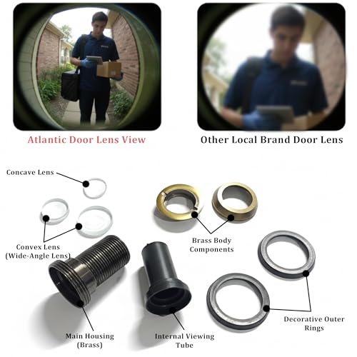 Image of Atlantic 180 Wide-Angle Door Eye Viewer for Main Door | Antique Finish Peephole | Pack of 2