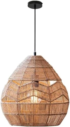 Pendentif en rotin art lustre suspension osier rétro panier plafond corde