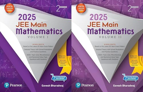 Image of PEARSON JEE Mains Mathematics Vol 1 & 2, Set of 2 Books with 2021-2024 Solved PYQs, QR Code for Online Resources, for 2025 Exams