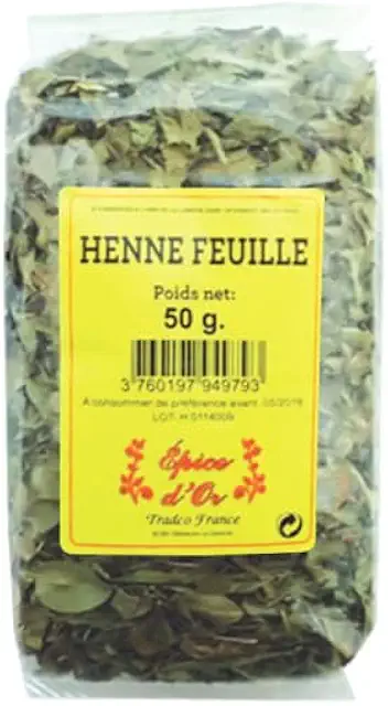 Feuille de Henné 100% Naturelle - Soin Capillaire et Coloration Végétale Épice d'Or