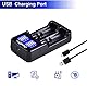 DuraPro LCD Dual USB Intelligentes Ladegerät für Li-Ion/NI-MH/NI-Cd 18650 18500 18490 18350 17670 17500 16340 (RCR123) 14500A AA AAA AAAA Wiederaufladbare Akkus
