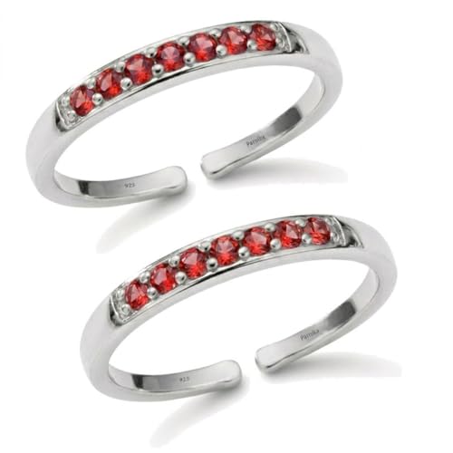 Image of Parnika 925 Sterling Silver Toe Rings for Women | Adjustable Chandi Bichiya with CZ | Pure 92.5 Sterling Silver Leg Finger Rings | Everyday Wear | Certificate of Authenticity