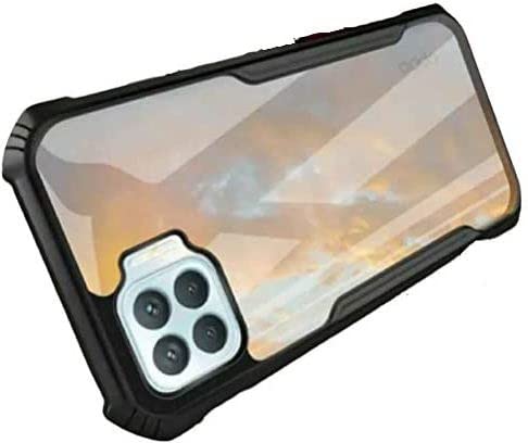Image of A rtistque Clear Hard Transparent Acrylic Armor Anti-Drop Shockproof TPU Edge Back Cover Case for Oppo F17 Pro - Black