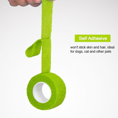 Sagafly 12 Rollen Selbsthaftende Bandage 2,5cm x 4,5m Selbstklebender Verband für Finger Elastische Fixierbinde Haftbandage Kohäsiver Verband Selbstklebend Fingerpflaster Fixierverband