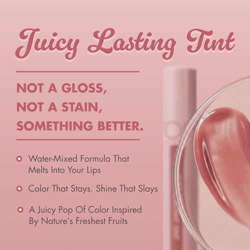 Image of rom&nd Juicy Lasting Tint #23 Nucadamia - K-Beauty Nudy Red Brown Lip Stain for Pure Bare Juicy Glossy Finish | Hydrating, Long-Lasting & Fruit-Inspired Korean Lip Tint